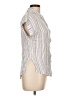 En Creme Stripes Ivory Short Sleeve Blouse Size L - photo 4