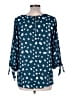Papermoon 100% Polyester Blue 3/4 Sleeve Blouse Size L - photo 2