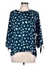 Papermoon 100% Polyester Blue 3/4 Sleeve Blouse Size L - photo 1