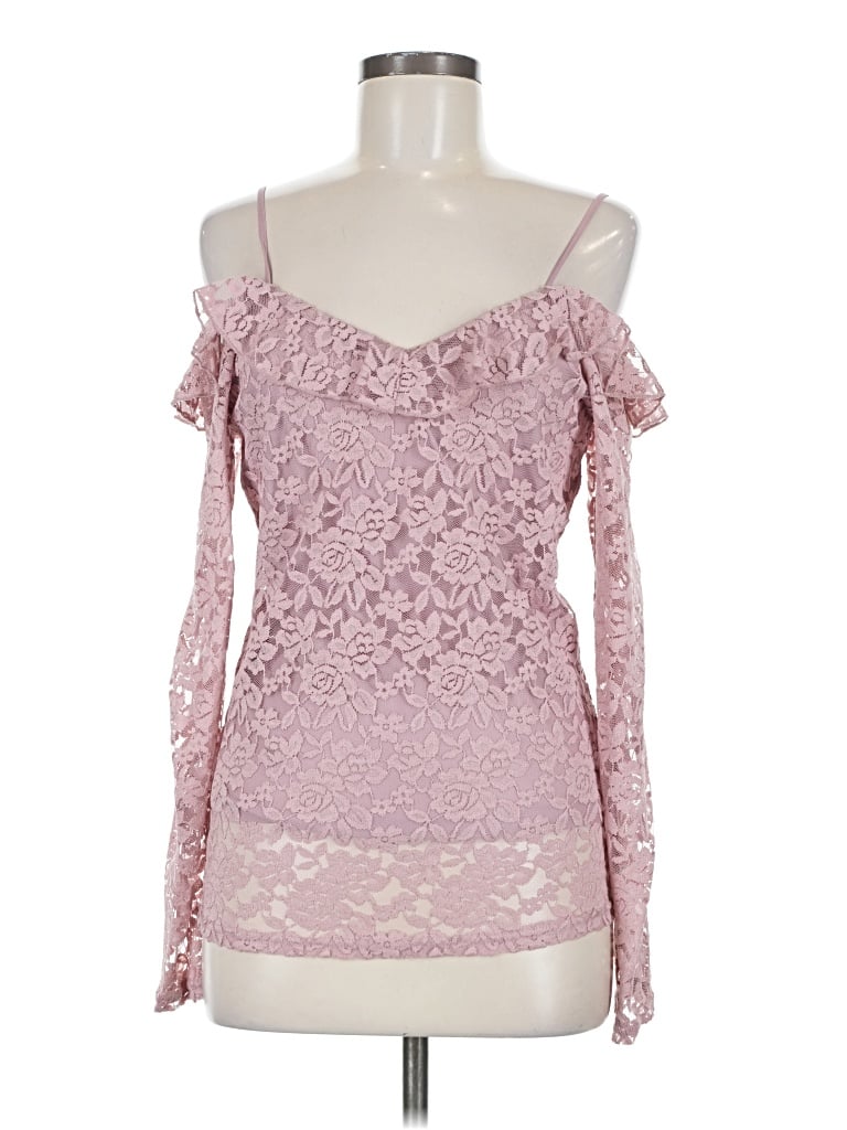 Pre-owned Bke Long Sleeve Blouse In Pink