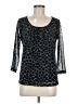 Rafaella 100% Polyester Black 3/4 Sleeve T-Shirt Size M - photo 1