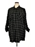 Sanctuary 100% Rayon Plaid Black 3/4 Sleeve Button-Down Shirt Size 2X - photo 1