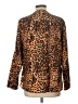 White Stag Animal Print Brown Long Sleeve Blouse Size L - photo 2