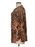 White Stag Animal Print Brown Long Sleeve Blouse Size L - photo 5
