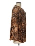 White Stag Animal Print Brown Long Sleeve Blouse Size L - photo 4