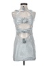 Unbranded 100% Polyester Metallic Silver Cocktail Dress Size S - photo 1