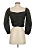 J.Crew 100% Polyester Black 3/4 Sleeve Top Size 4 - photo 2