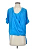 Bebe 100% Polyester Blue Short Sleeve Blouse Size S - photo 1