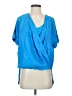 Bebe 100% Polyester Blue Short Sleeve Blouse Size S - photo 1