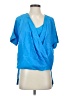 Bebe 100% Polyester Blue Short Sleeve Blouse Size S - photo 1