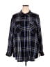 Sanctuary Plaid Black 3/4 Sleeve Button-Down Shirt Size 2X - photo 1