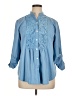 Unbranded 100% Polyester Blue 3/4 Sleeve Blouse Size XL - photo 1