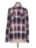 G Collection 100% Polyester Plaid Burgundy Long Sleeve Blouse Size L - photo 1