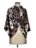Unbranded 100% Polyester Animal Print Brown 3/4 Sleeve Blouse Size S - photo 1