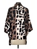 Unbranded 100% Polyester Animal Print Brown 3/4 Sleeve Blouse Size S - photo 2