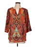 ...Trinity 100% Polyester Orange 3/4 Sleeve Blouse Size L - photo 1