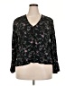 Zoe Black Blue Long Sleeve Blouse Size XXL (estimated) - photo 1