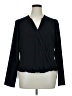 Remade 100% Polyester Black Long Sleeve Blouse Size XL - photo 1