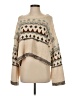 Zara 100% Polyamide Print Tan Pullover Sweater Size S - photo 1