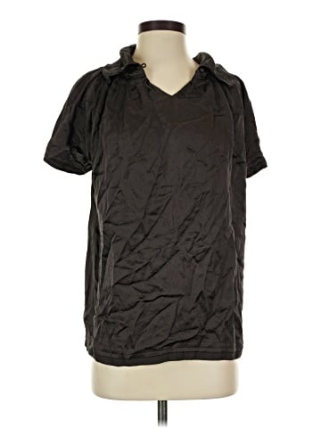 BCBGMAXAZRIA Short Sleeve Silk Top (view 1)