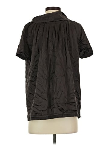 BCBGMAXAZRIA Short Sleeve Silk Top (view 2)