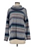 Tribal Stripes Gray Turtleneck Sweater Size S - photo 1