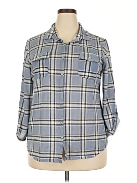 New York Laundry 3/4 Sleeve Button Down Shirt