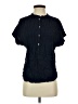 Point Sur 100% Viscose Blue Short Sleeve Blouse Size S - photo 1
