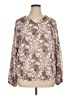 Unbranded 100% Polyester Floral Brown Long Sleeve Blouse Size XL - photo 1
