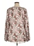 Unbranded 100% Polyester Floral Brown Long Sleeve Blouse Size XL - photo 2
