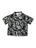 Zara Tropical Black Short Sleeve Button-Down Shirt Size 4 - 5 - photo 1