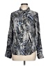 Karen Kane Animal Print Silver Long Sleeve Blouse Size L - photo 1