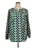Style&Co 100% Polyester Argyle Teal Long Sleeve Blouse Size XL - photo 1