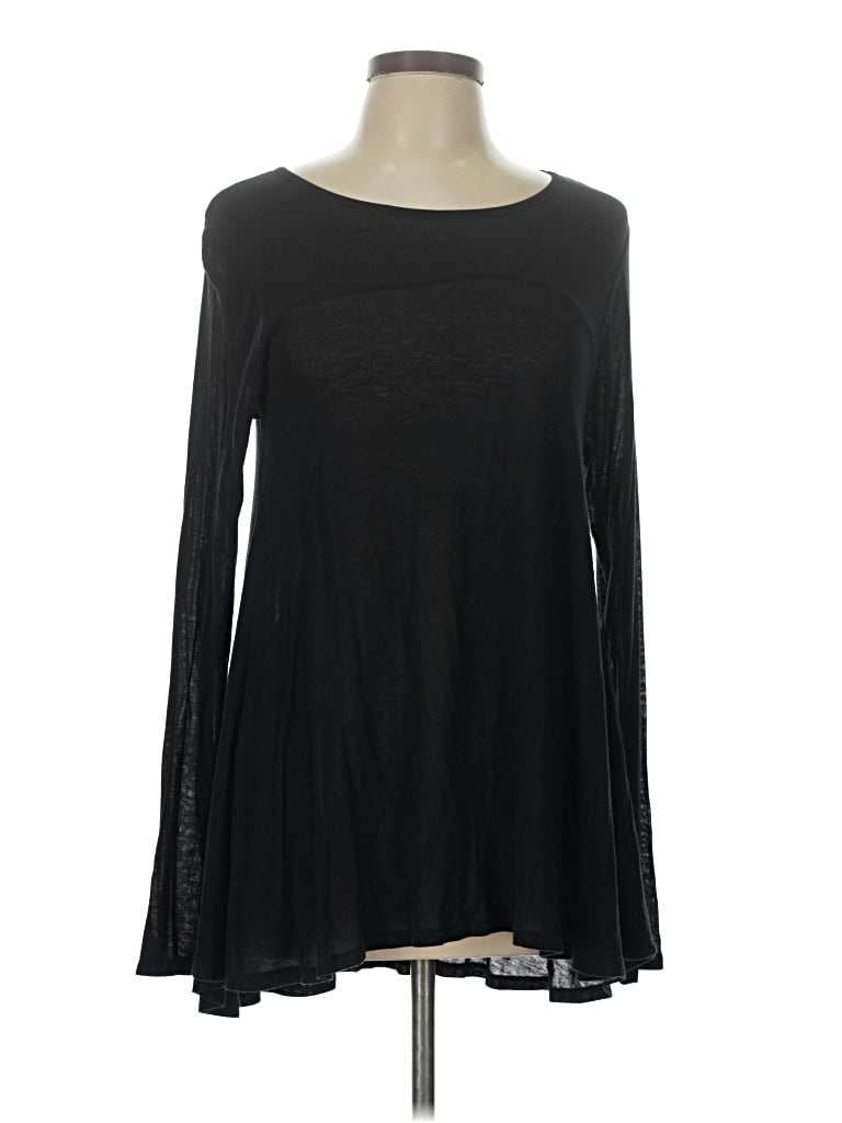 Pre-owned Black Tape_ Long Sleeve Top Black Boatneck Tops
