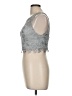 Sequin Hearts 100% Polyester Gray Sleeveless Top Size 9 - photo 5