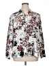 D&Co. Floral Silver Long Sleeve Blouse Size XL - photo 1