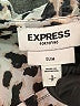 Express 100% Polyester Animal Print Ivory Silver Long Sleeve Blouse Size S - photo 7