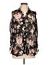 Ember 100% Polyester Floral Black Long Sleeve Blouse Size L - photo 1