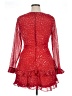 Mi ami 100% Polyester Stars Red Cocktail Dress Size XL - photo 2