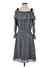 Libby Edelman 100% Polyester Houndstooth Gray Casual Dress Size S - photo 2