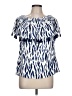 La Mer Luxe 100% Rayon Blue Short Sleeve Blouse Size L - photo 1