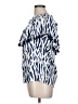La Mer Luxe 100% Rayon Blue Short Sleeve Blouse Size L - photo 5