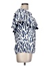 La Mer Luxe 100% Rayon Blue Short Sleeve Blouse Size L - photo 4