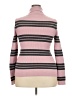 Yoki Stripes Pink Turtleneck Sweater Size 3X - photo 2