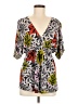 Lux Gray Short Sleeve Blouse Size M - photo 1