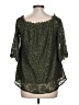 MIHOLL Green 3/4 Sleeve Blouse Size L - photo 2