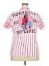 ON FIRE 100% Cotton Pink Short Sleeve Blouse Size 3X - photo 2