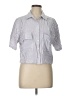 Dizzy Lizzy Stripes White Short Sleeve Blouse Size L - photo 1