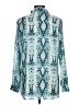 Unbranded Paisley Teal Long Sleeve Blouse Size L - photo 2