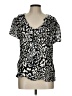 Assorted Brands Animal Print Silver Short Sleeve Blouse Size L - photo 1